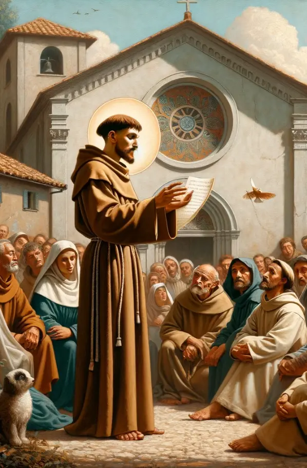 Saint François parlant au foule